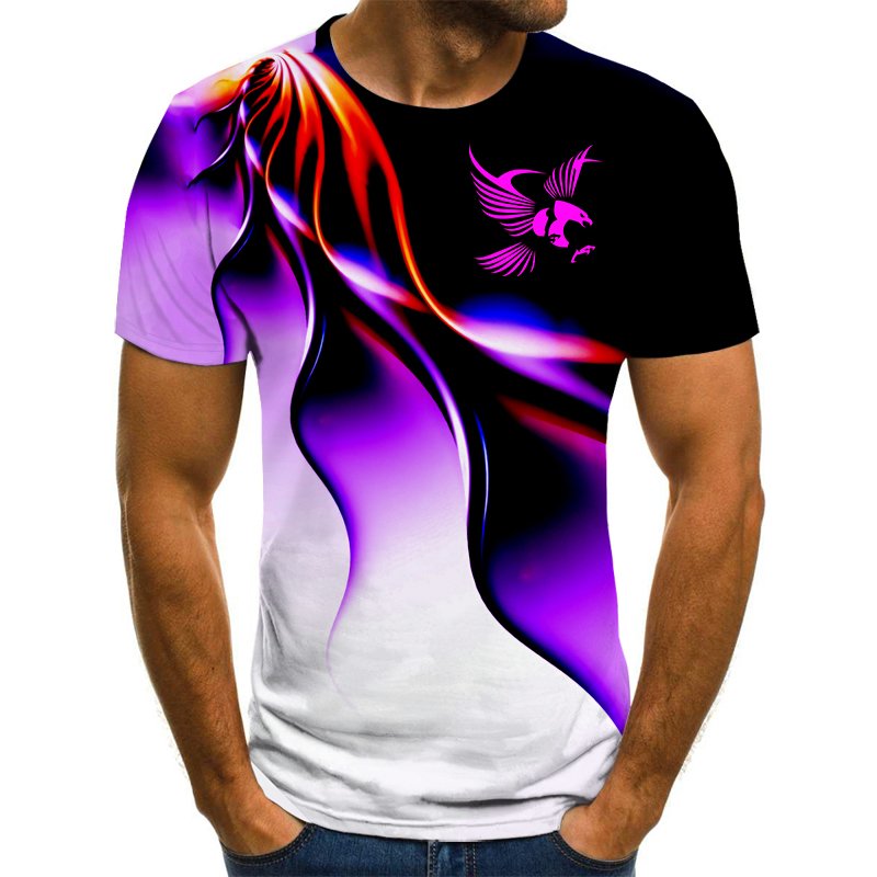 Fashion summer t-shirt men's 2021 3D Eagle print men's T-shirt breathable street style stitching print t-shirt men's size 6XL 4 Fashion summer t-shirt men's 2021 3D Eagle print men's T-shirt breathable street style stitching print t-shirt men's size 6XL 4