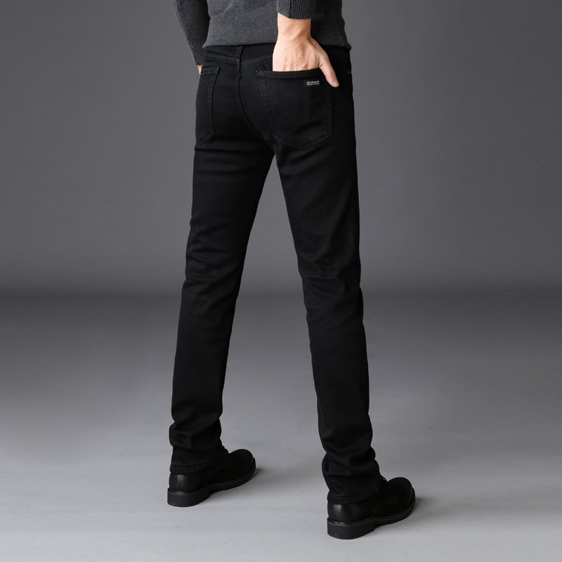 Men's Stretch Black Jeans Classic Style Business Fashion Pure Black Slim-fit Denim Pants Male Brand Casual Trousers 5 Men's Stretch Black Jeans Classic Style Business Fashion Pure Black Slim-fit Denim Pants Male Brand Casual Trousers 5