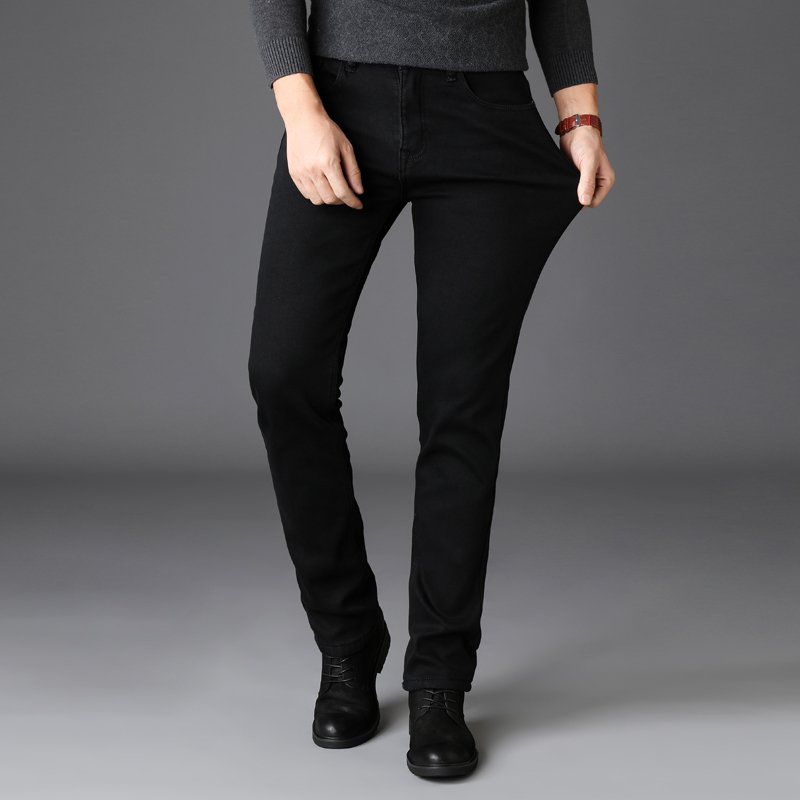 Men's Stretch Black Jeans Classic Style Business Fashion Pure Black Slim-fit Denim Pants Male Brand Casual Trousers 3 Men's Stretch Black Jeans Classic Style Business Fashion Pure Black Slim-fit Denim Pants Male Brand Casual Trousers 3